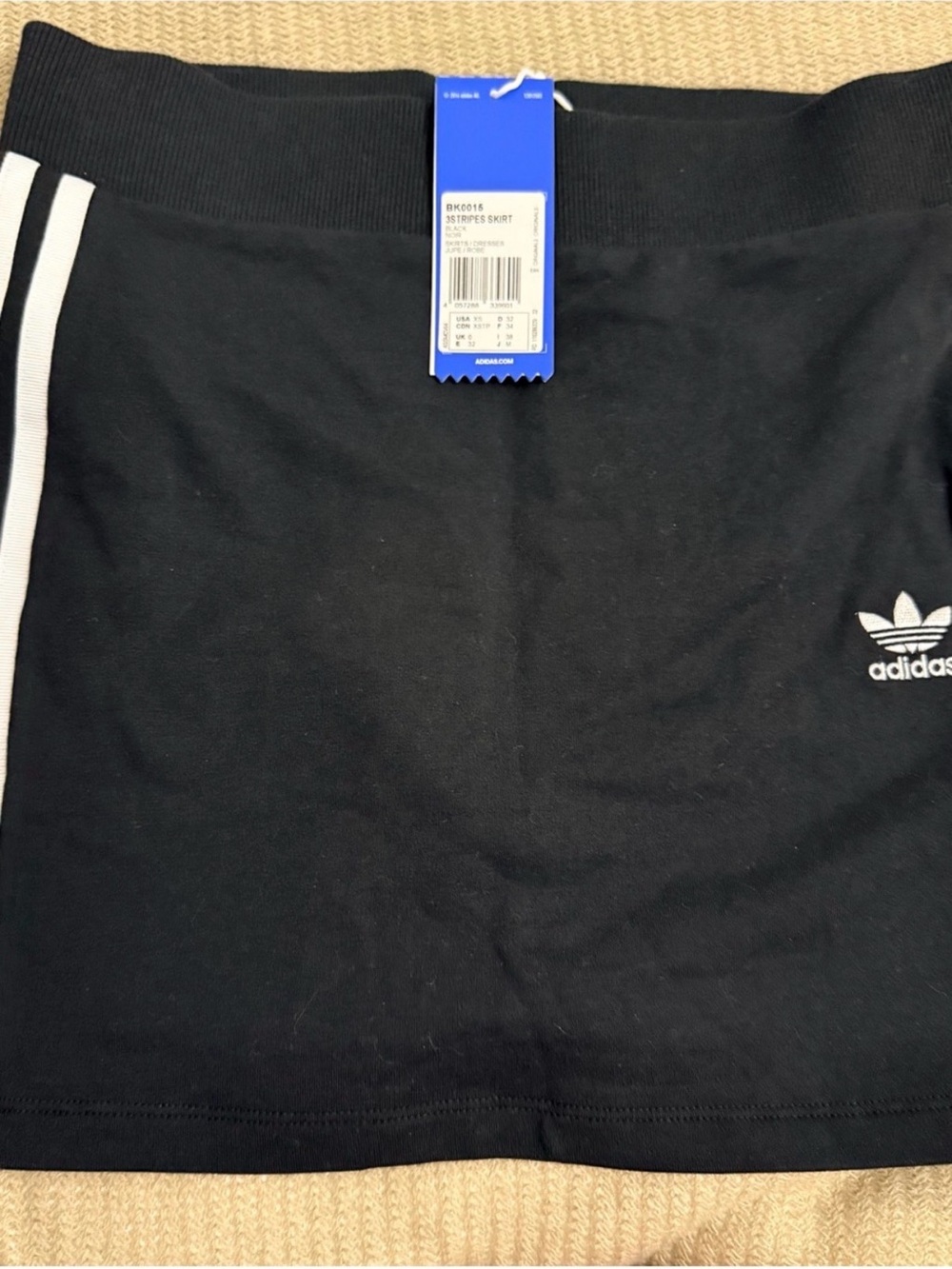 adidas women’s  Black Skirt with White Stripes